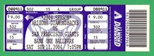 Barry Bonds Breaks Single Season Walks Bases on Balls Record Mint Ticket 9/11/04