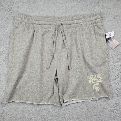 MICHIGAN STATE SPARTANS Shorts Mens XXL 2XL Gray MSU ATHLETIC FITNESS CORE NWT