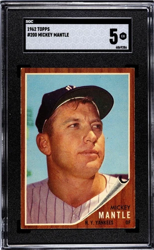 1962 Topps #200 Mickey Mantle SGC 5 - CENTERED J&J