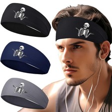 3 PCS Sport Headbands for Men Women Workout Cooling Sweat Bands Headbands Men...