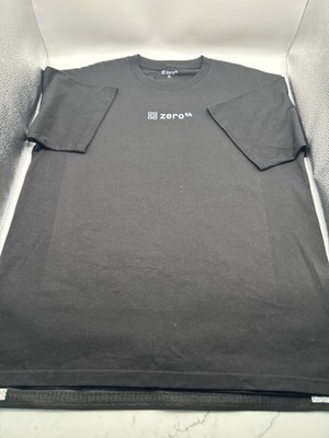 Zero Black Graphic Logo Cotton Men's T-Shirt Size XL Crew Neck Knit