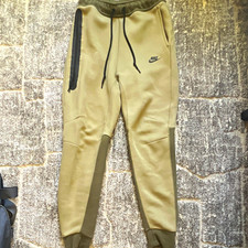 Nike Tech Fleece Men's Jogger Pants M 32x32 Beige/Green Drawstring Pockets