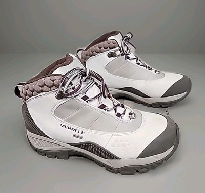 Merrell Arctic Fox 6 Women's Sz 7 Waterproof Silver Birch Hiking Boots Primaloft