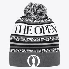 The Open Golf Beanie Retro Bobble Black Mens Official Licensed Teamwear