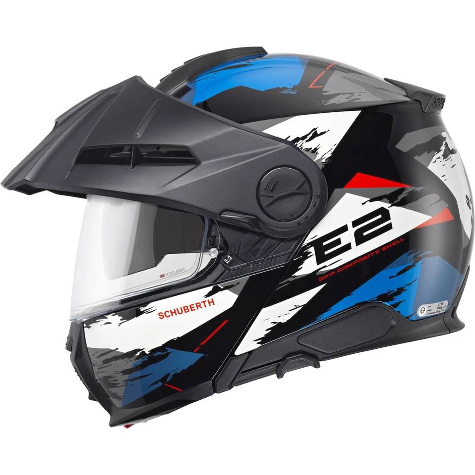 Motorrad Klapp Helm 57 (M) - Schuberth E2 Trail - blau-weiß-schwarz - Bild 3 von 4