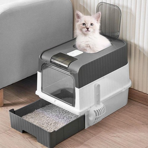 Drawer Style Cat Toilet Oversized Cat Potty Tray Cat Supplies for Pet Cleaning