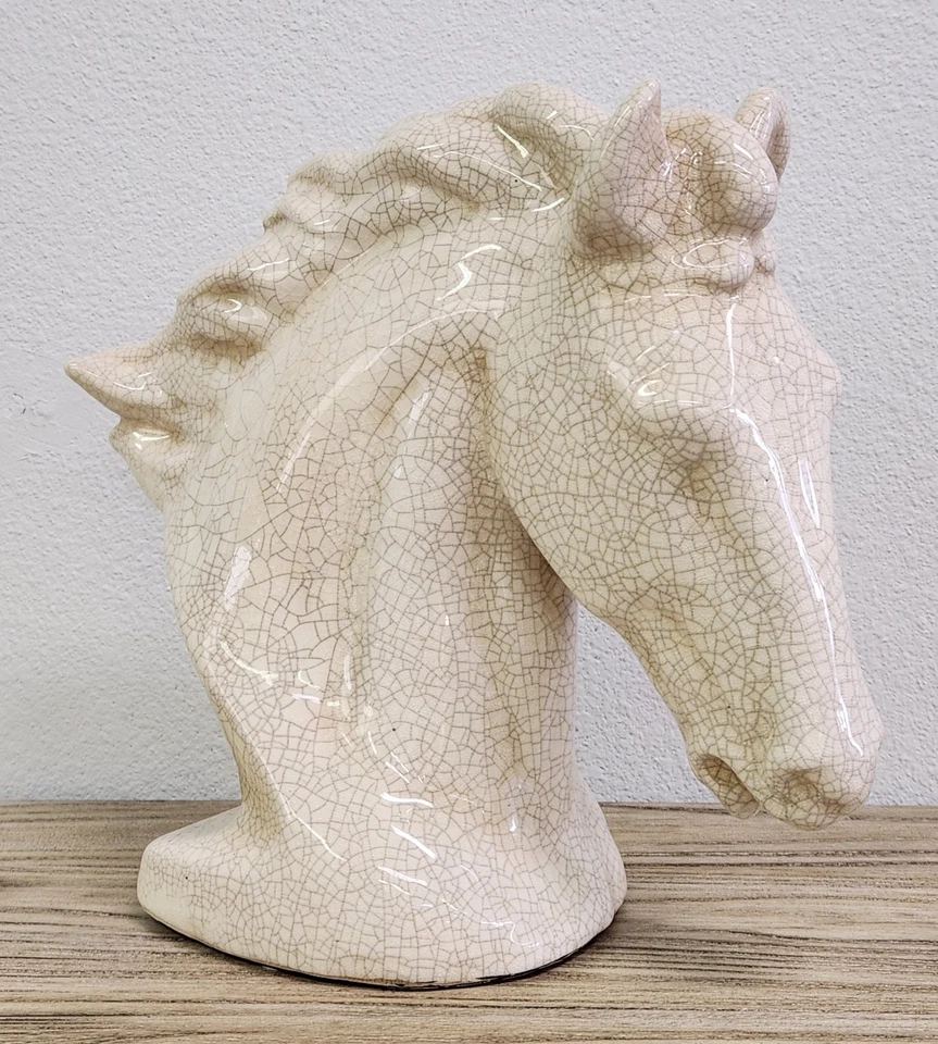 НОВАЯ состаренная керамическая конская голова с трещинами - Изображение 2 из 4