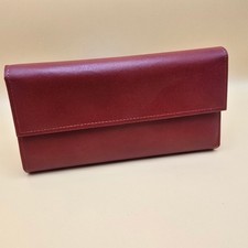 Vintage Princess Gardner Red Wine Top Grain Cowhide Leather French Purse Wallet
