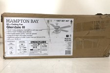 Hampton Bay Glendale III 52 in. Indoor White Ceiling Fan with Light Pull Chains