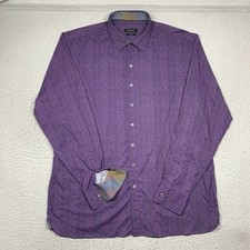 Bugatchi Shirt Mens XL Purple Classic Fit Button Up Long Sleeve Stretch