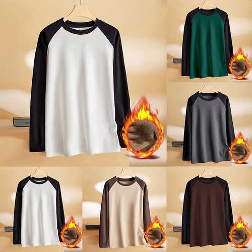 Diverse Colors Available in Mens Long Sleeve T Shirt Round Neck Design - Picture 2 of 20