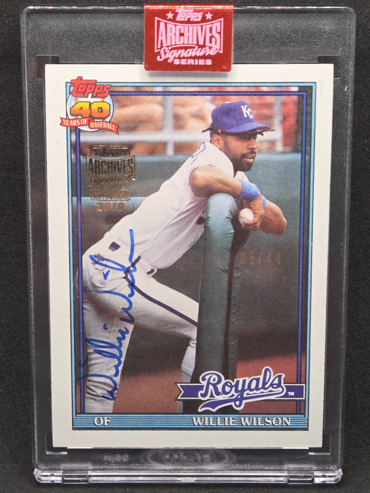 2019 Topps Archives Signature Series Willie Wilson 5/44 #208