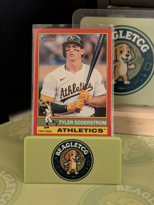 2025 Topps Heritage Baseball Tyler Soderstrom #84 Exclusive SP Red Parallel
