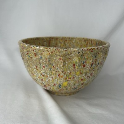 Vtg MCM BOONTON CONFETTI THUMBPRINT Melamine Mixing Bowl Yellow 511A-20