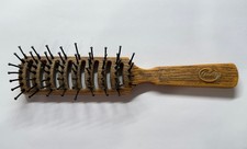 VTG GOODY WOOD GRAIN 8" DETANGLE VENTED BLOW DRY HAIR BRUSH MADE IN USA