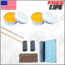 Pool Cue Shaft Wax Set Cleaner with Cloth Burnisher for Smoother Wood Stick