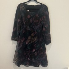 Vintage Geary Roark Mini Dress Long Sleeve Layered Size 10 Whimsigoth Grunge Art