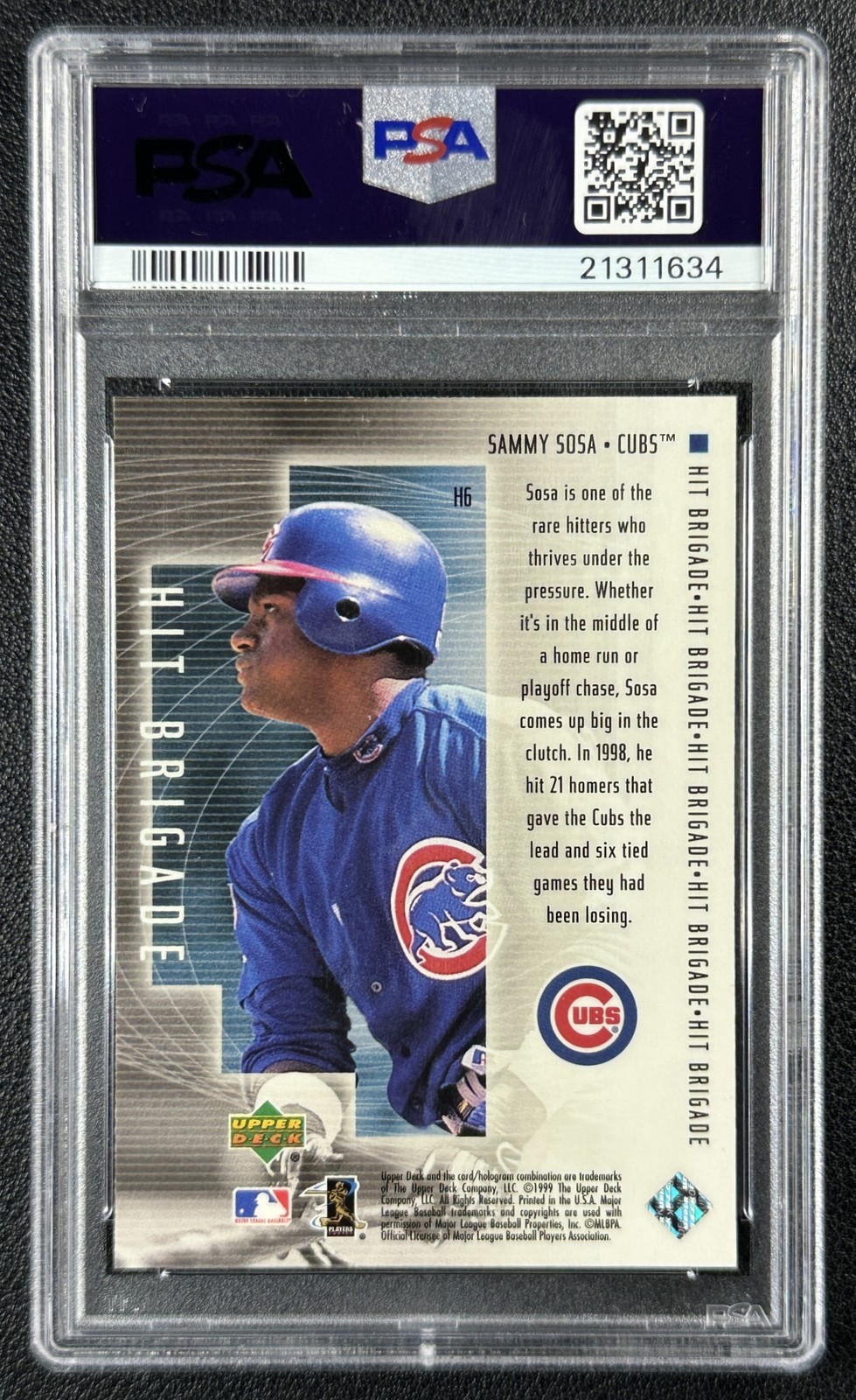 POP 4 SAMMY SOSA PSA 10 2000 UPPER DECK #H6 HIT BRIGADE CUBS 1634 view 2
