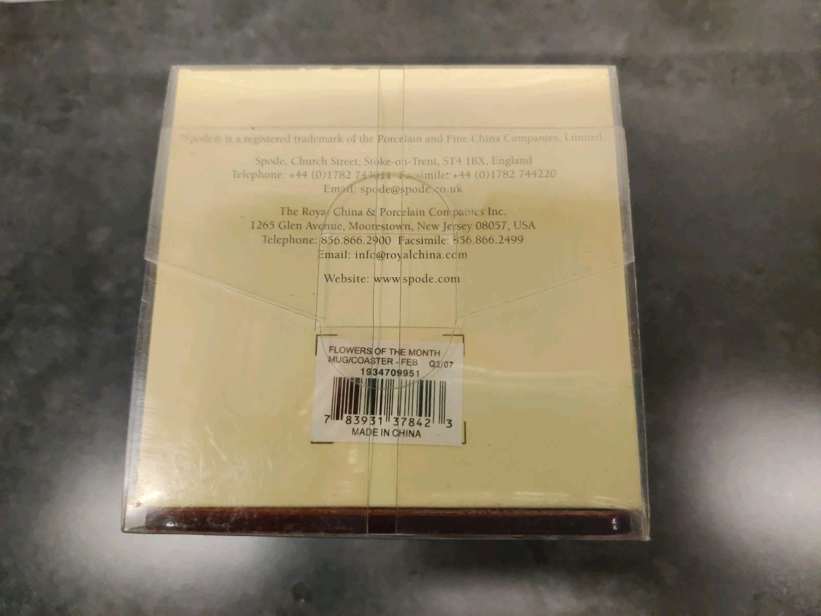 Spode Flowers of the Month FEBRUARY Mug & Coaster Set 2007 