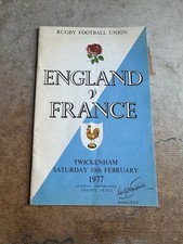 England V France Rugby Programme Twickenham 1977 Good Condition