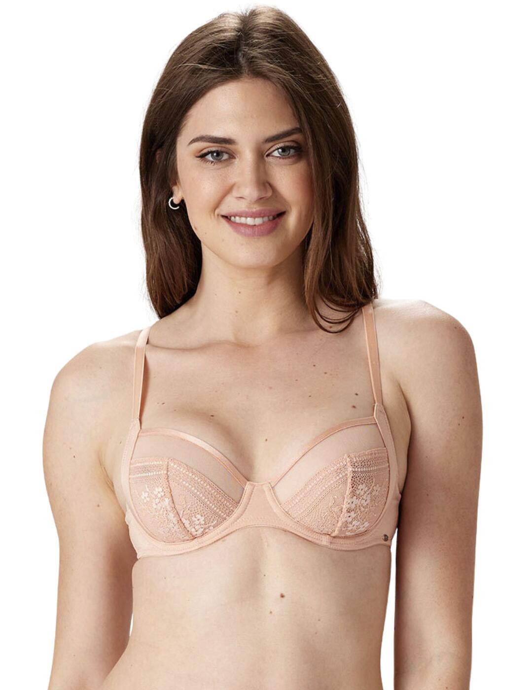 30FF Pretty Polly Botanical Lace Balconette Bra Underwired Non Padded Lingerie