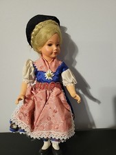 Vintage Original Schmider Trachten Bavaria Germany Celluloid Doll in Package 8"