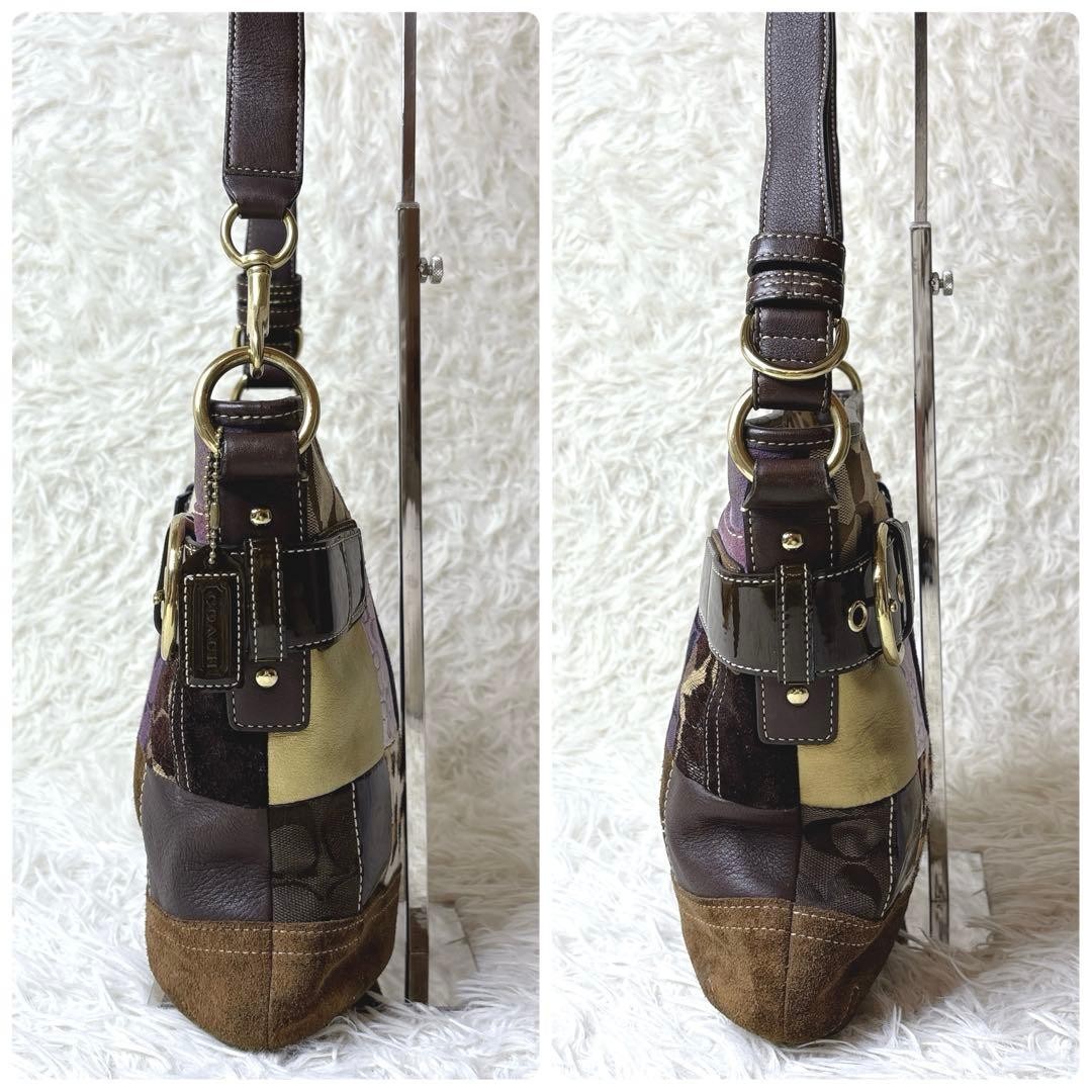 COACH Patchwork Suede Leopard Print Crossbody Sho… - image 6