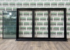 TRIPLE GLAZED BIFOLD DOORS BI-FOLDING BIFOLDS BLACK ALUMINIUM USED WIDE EXTERNAL