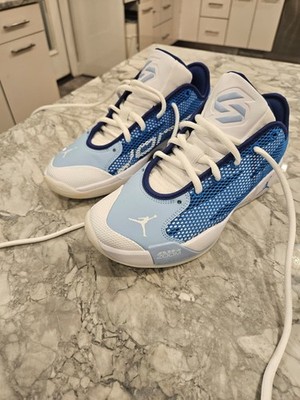 Jordan Air Zoom Renegade basketball shoes, in a University Blue / White / Royal