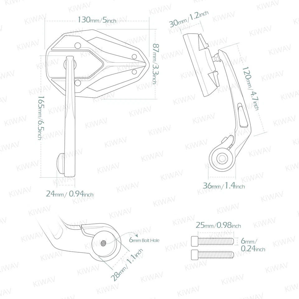 Bar end mirrors VIPERII black fits Moto Guzzi Audace V9 threaded OEM bar - Imagem 2 de 4