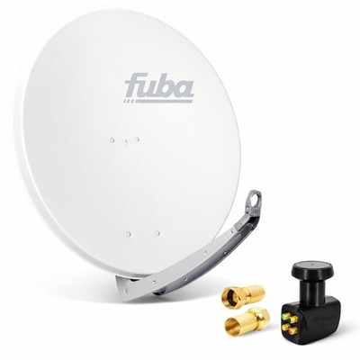 SAT Anlage 4 Teilnehmer Fuba DAA 780 W Satellitenschüssel ALU Antenne Quad LNB