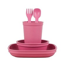 Kids Dinnerware Set - 10 oz. Open Cup, 7" Flat Plate, 12 Oz. Bowl, Rounded Ti...