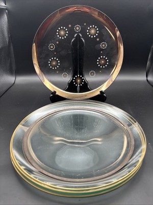 MCM Dorothy Thorpe Glama Glass Atomic Starburst Plate 11 3/8  & 3 Other Plates