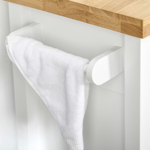 Utility Rolling Kitchen Island Cart w/ Storage Shelf, Wheels, Smooth Top, White - Picture 11 of 11