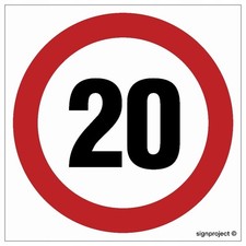 Geschwindigkeitsbegrenzung 20 Verkehrsschild 30X30 LIBRES POLSKA SP PLATE