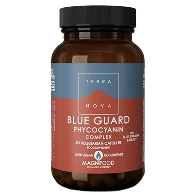 Terranova Phycoyanin Complex Blue Guard 50 Capsules Vegan Gluten Dairy Free
