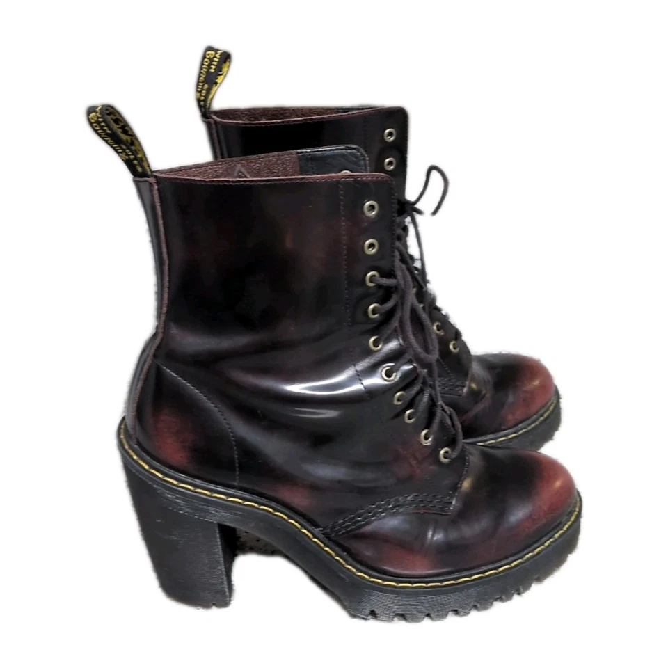 Botas de Tacón Dr Martens Kendra Rojo Cereza Arcadia Cuero Talla 10 En muy buen estado raras Documentos Foto 3 de 4