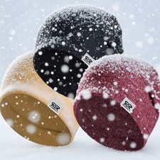 Winter Outdoor Warm Fleece Beanie Hat Windproof Skull Cap Ski Cap for Men Women