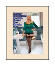 Subject Nudes: Natasha Model  Satin Blouse & Stockings Signed Autograph Photo