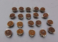 20 Vintage Used 9 pin Vacuum Tube Sockets,  Lot D3