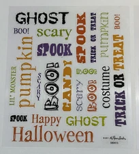 Stickabilities HALLOWEEN WORDS Stickers 2 Sheets New