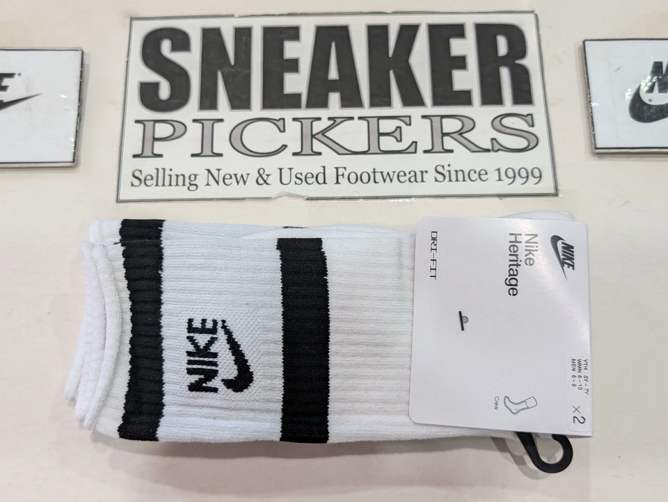 Calcetines a rayas Nike Heritage para hombre - SK0205 100 - blancos/negros - talla: M - nuevos con etiquetas Foto 2 de 4