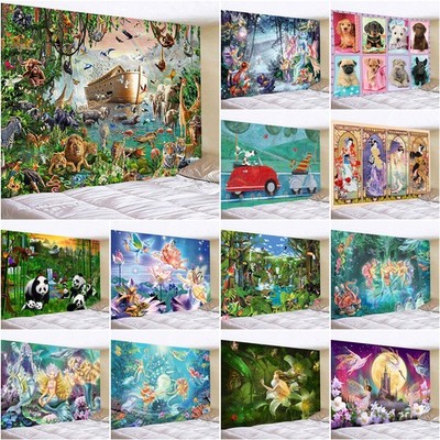 Large Beauty Wolf Animal Landscape Wall Hanging Tapestry Bedroom Backdrop