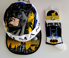 Vintage New Batman Returns Painters Cap (1991) & Batman Adult Socks 9-11 (1991)