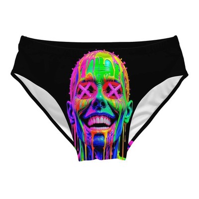 Melting Ghost Face Swim Trunks Non slip Soft Drawstring Men's Triangle Trunks Po
