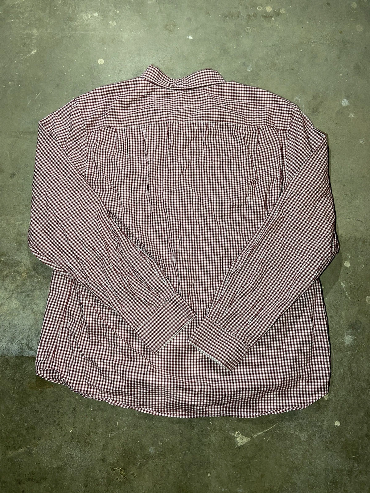 Nautica Wrinkle Resistant Shirt Men's XL Red Gingham Check Button Down image 7