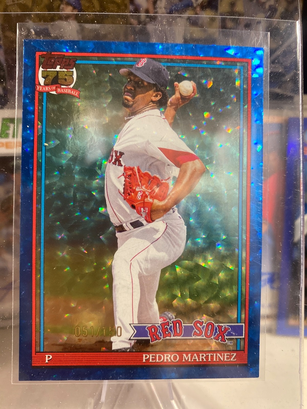 2026 topps 75 years blue foil pedro martinez 51/150 t91-75