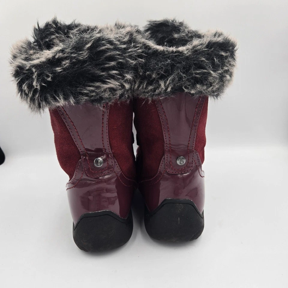 Botas de nieve de invierno con cordones de gamuza de cuero vino borgoña Sporto Minor para mujer 8 M Foto 4 de 4