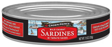 Crown Prince Sardines in Tomato Sauce, 7.5-Ounce Cans Pack of 12 