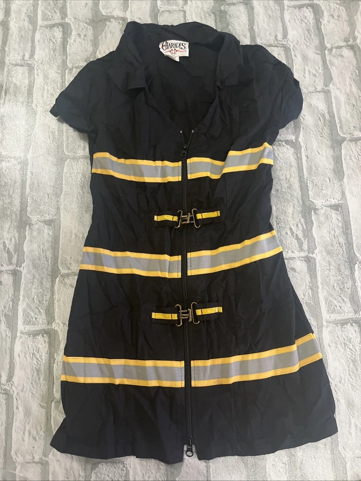 Vestido Disfraz Trabajador de la Construcción Negro y Amarillo Pequeño Foto 2 de 4